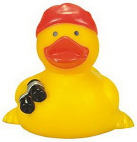 Custom Rubber Pirate Look-Out Duck, 3" L x 3 1/8" W x 3" H