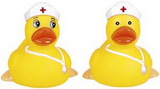 Custom Rubber Caring Nurse Duck, 3 1/2