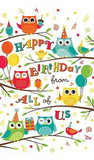 Custom Birthday Owls Card, 4.6875