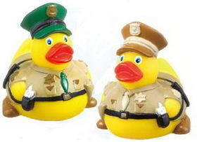 Custom Rubber Park Ranger Duck, 3" L x 3 3/8" W x 3 1/2" H
