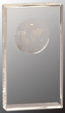 Custom Crystal Rectangle Etched Globe Award, 4
