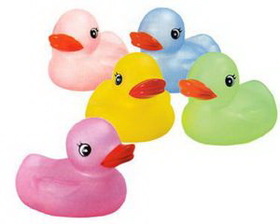 Custom Transparent Color Rubber Duck, 3 3/4" L x 3" W x 2 7/8" H