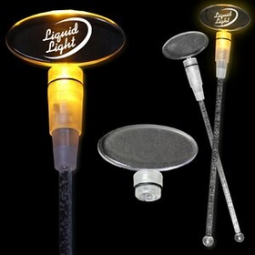 Custom 9" Amber Yellow Oval Light-Up Cocktail Stirrers
