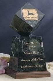 Custom Genuine Marble Grand Master Leadership Award (4" Cube)