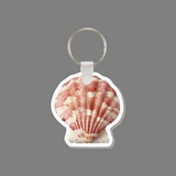 Key Ring & Full Color Punch Tag - Calico Scallop Seashell