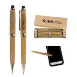 Custom Bamboo Stylus Pencil with Deluxe Recyclable Paper Box, 6 7/8