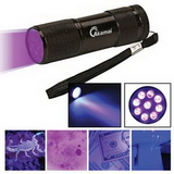 Custom Black Ultraviolet (UV) LED Flashlight, 3.5