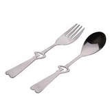 Custom Heart Shaped Stainless Steel Spoon & Fork Set