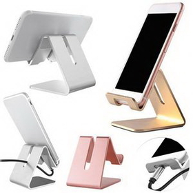 Custom Aluminum Alloy Mobile Phone Desktop Stand, 2 3/8" L x 2 5/8" W x 2 1/4" H
