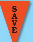 Blank 30' Stock Pre-Printed Message Pennant String - Save