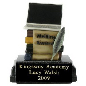 4 3/4" Writing Award Scholastic Trophy (Black Plate)