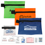 Custom Take-A-Long First Aid Kit #1 w/ Ibuprofen, Ointment & Polyester Pouch