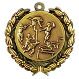 Custom Stock Track & Field Male #1 Medal w/ Wreath Edge (1 1/2
