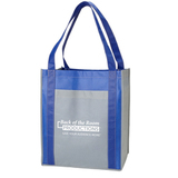 Custom Color Combination Large Non Woven Grocery Tote Bag w/ Pocket, 15
