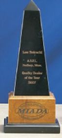 Custom Black/Golden Super Obelisk Marble Award (11")