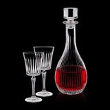 Custom 30 Oz. Crystalline Bacchus Wine Decanter W/ 2 Wine Glasses