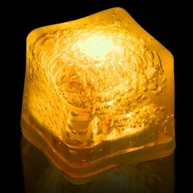 Blank Yellow Lited Ice Cubes, 1 3/8" W