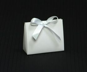 Custom Gloss White Purse Style Gift Bag (4.5"x2"x3.75")