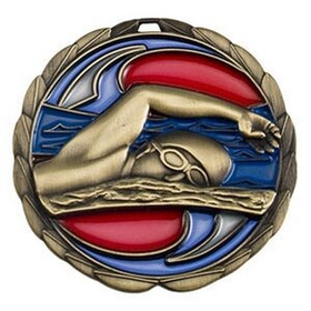 Custom 2 1/2" Color Epoxy Medallion Swimming In Gold