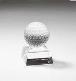 Custom Optic Crystal Oval Golf Award - 3 1/2
