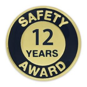 Blank Safety Award Pin - 12 Year, 3/4" W x 3/4" H