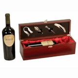 Custom Rosewood Finish Single Wine Box W Tools( Screened ), 14 1/4