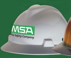 Custom MSA V-Gard Full Brim Hard Hat with 4 Point Fas-Trac Suspension