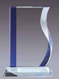 Blank Blue Wave Crystal Award (5 1/2