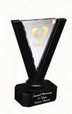 Custom 114-CS003SA  - Royal Victory Award-Clear and Black Optic Crystal