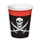 Custom Pirate Beverage Cups w/ Skull & Crossed Cutlasses, Price/piece