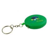 Custom Oval Tape Measure W/ Key Chain,With Digital Full Color Process, 1 3/8
