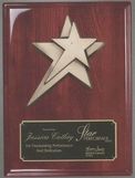 Blank Rosewood Piano Finish Plaque w/Star Casting & Black Engraving Plate (8