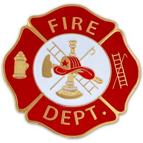 Blank Fire Department Badge Pin, 1 1/4" L