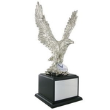 Custom Electroplated Silver Eagle Trophy w/2