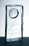 Custom 114-C534  - Posh Globe Column Award-Optic Crystal