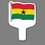 Custom Hand Held Fan W/ Full Color Flag Of Ghana, 7 1/2" W x 11" H, Price/piece