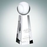Custom Championship Baseball Optical Crystal Award (Large), 8