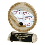Custom Ice Hockey Stone Resin Trophy w/ Engraving Plate