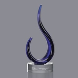 Custom Royal Blaze Hand Blown Art Glass Award (14 1/2