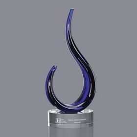 Custom Royal Blaze Hand Blown Art Glass Award (14 1/2")