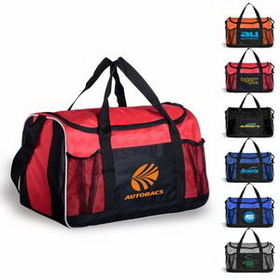 Custom Logo SPORTS DUFFLE BAG, Duffel Bag, Travel Bag, Gym Bag, Carry on luggage Bag, Weekender Bag, 17.5" L x 9.5" W x 9.5" H