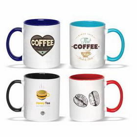 Photo Mug, 11 oz. Coffee mug with Handle (Two Tone), Personalised Mug, Custom Mug, Advertising Mug, 3.75" H x 3.25" Diameter x 3.25" Diameter