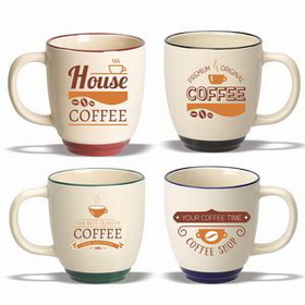 Coffee mug, 11 oz. Two Tone Bistro Mug, Ceramic Mug, Personalised Mug, Custom Mug, Advertising Mug, 4" H x 3.625" Diameter x 2.125" Diameter