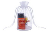 Blank Organza Drawstring Bag w/ Round Nylon Bottom, 4 1/2