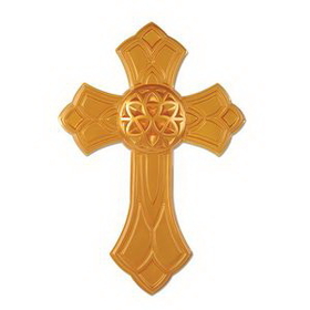 Custom Gold Plastic Cross, 17 1/2" L x 12" W