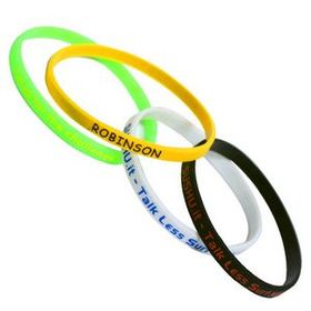 Custom Awareness Wristband, Silicone 1/4"x8"