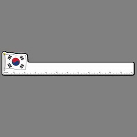 12" Ruler W/ Full Color Flag Of South Korea