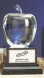Custom Crystal Apple Award w/ Base (4