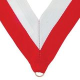 Blank Red/White Grosgrain Imported V Neck Ribbon - Medal Holder (32