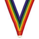 Blank Rainbow Stripe Grosgrain Imported V Neck Ribbon - Medal Holder (30